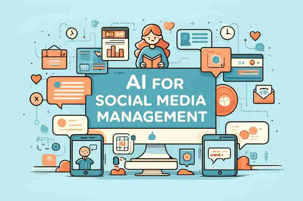 An image illustrating AI for Social Media Management