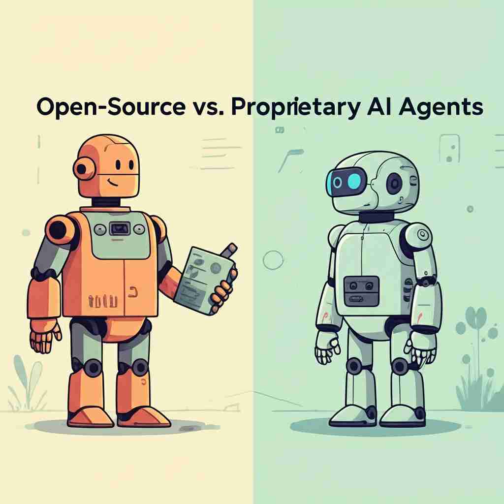 An image illustrating Open-Source vs. Proprietary AI Agents