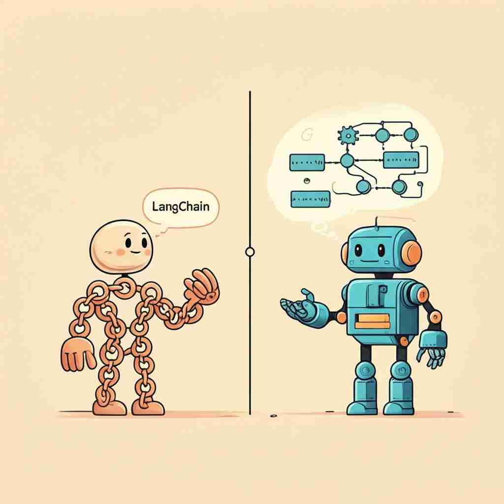 An image illustrating LangChain vs. Agentic Frameworks